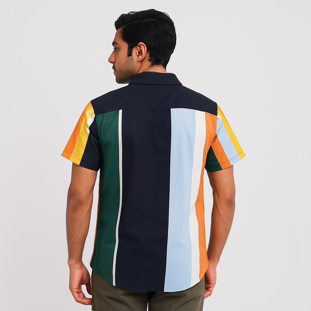 Men's Multicolor Casual Shirt – Short Sleeve