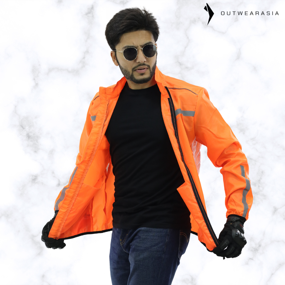 Premium Biker Windbreaker for Men’s - Windy Orange