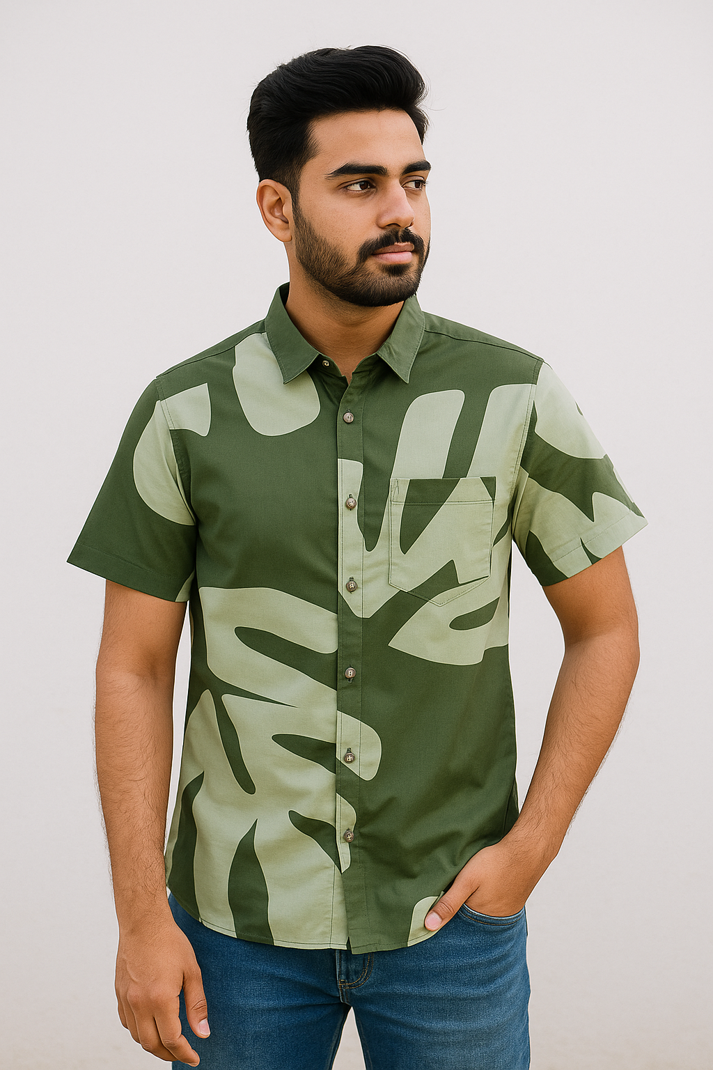 Men’s Short Sleeve Shirt – Olive Green