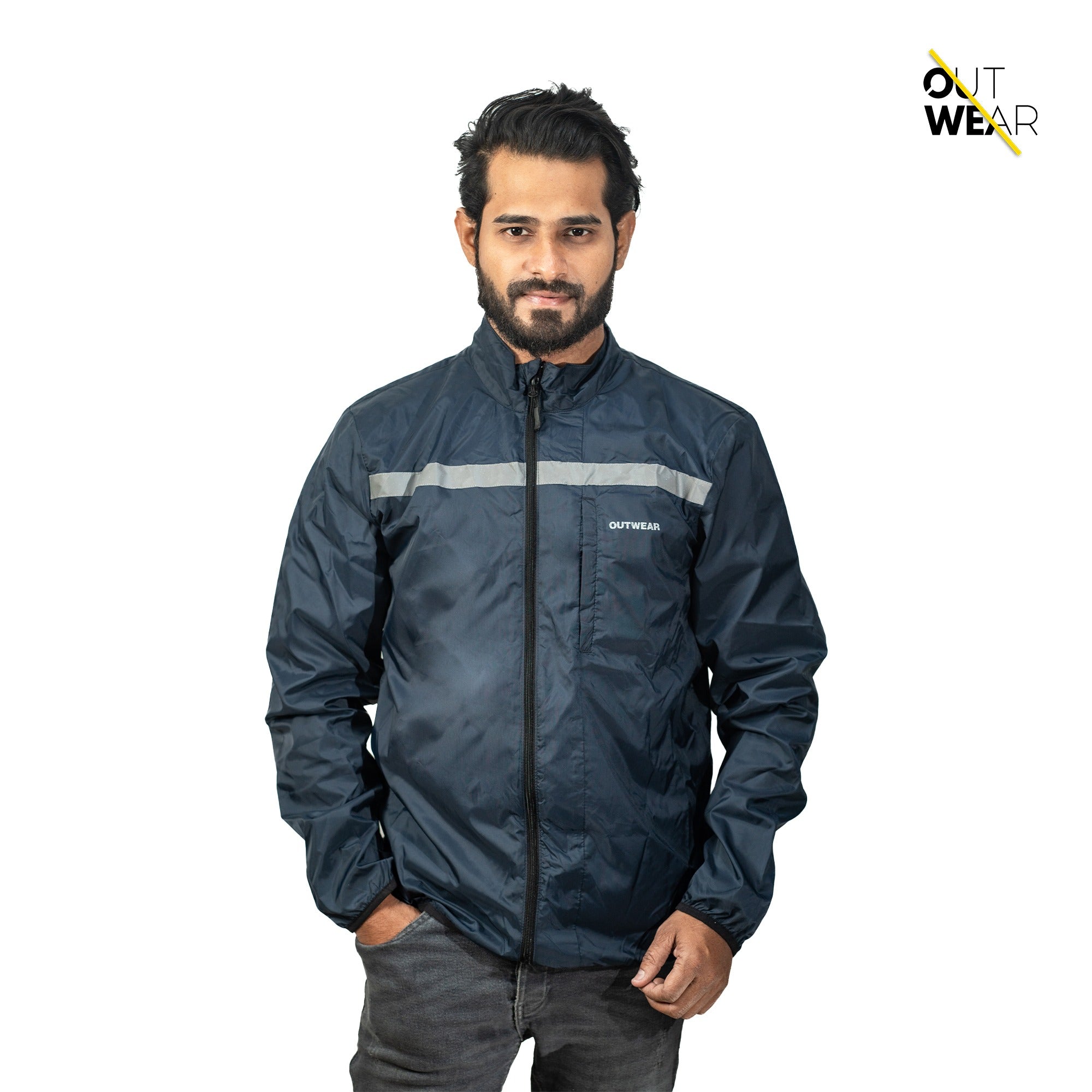 Premium Biker Windbreaker for Men’s-Dark Navy Blue