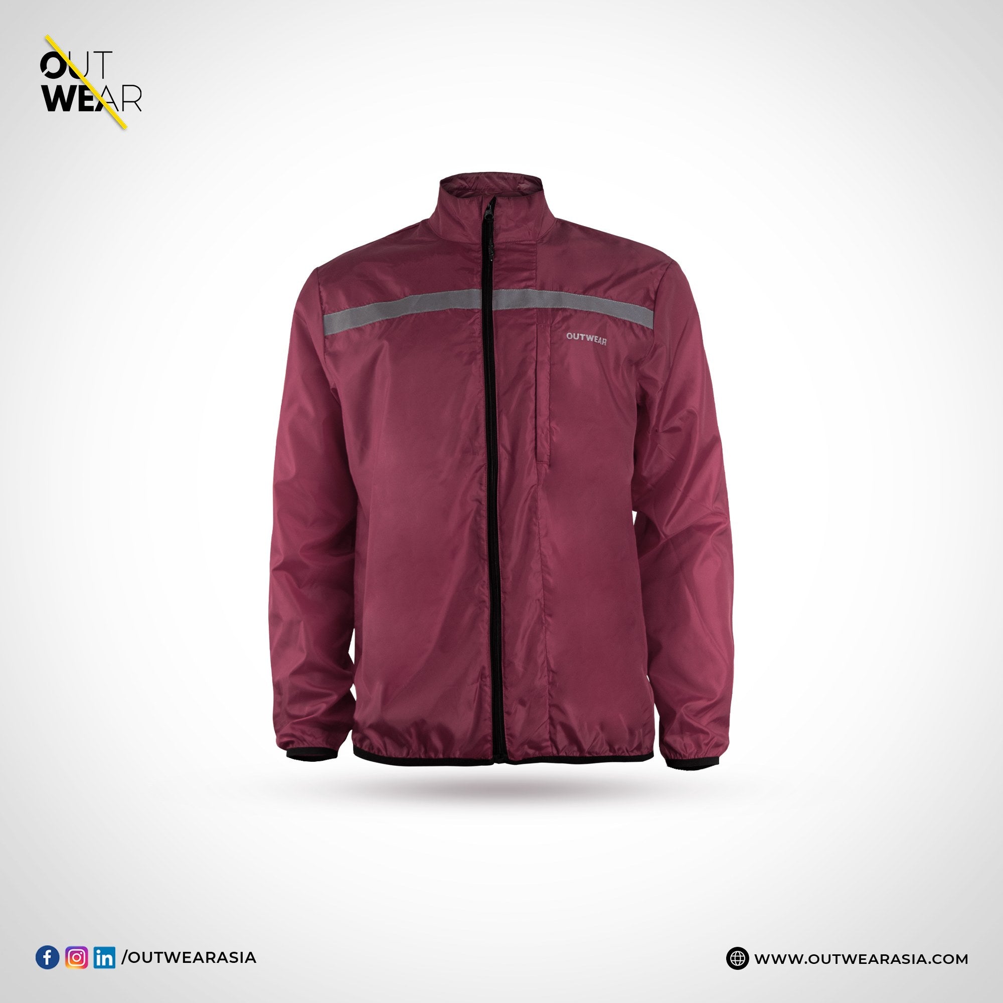 PremiuPremium Biker Windbreaker for Men’s-Maroon