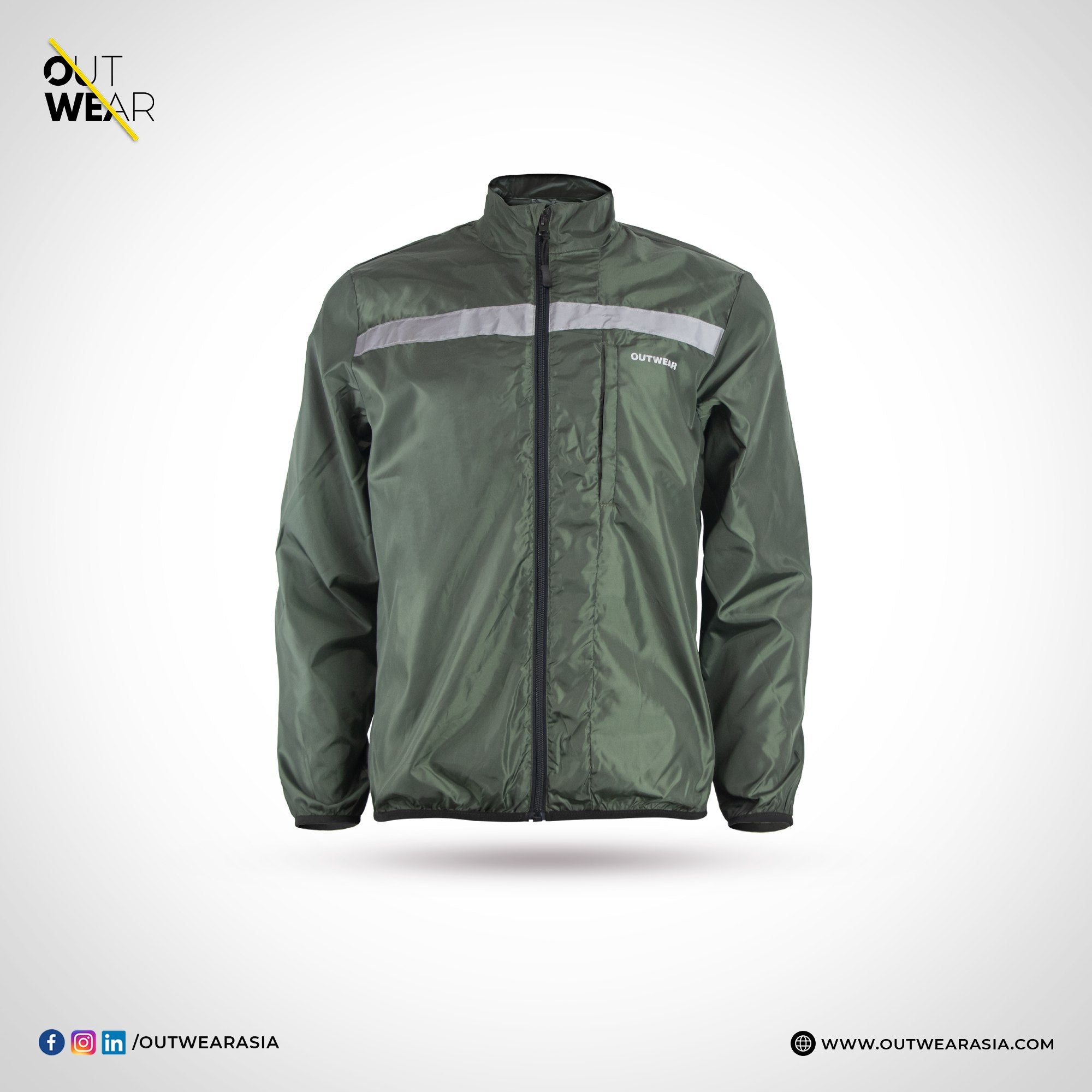 Premium Biker Windbreaker for Men’s-Dark Olive Green