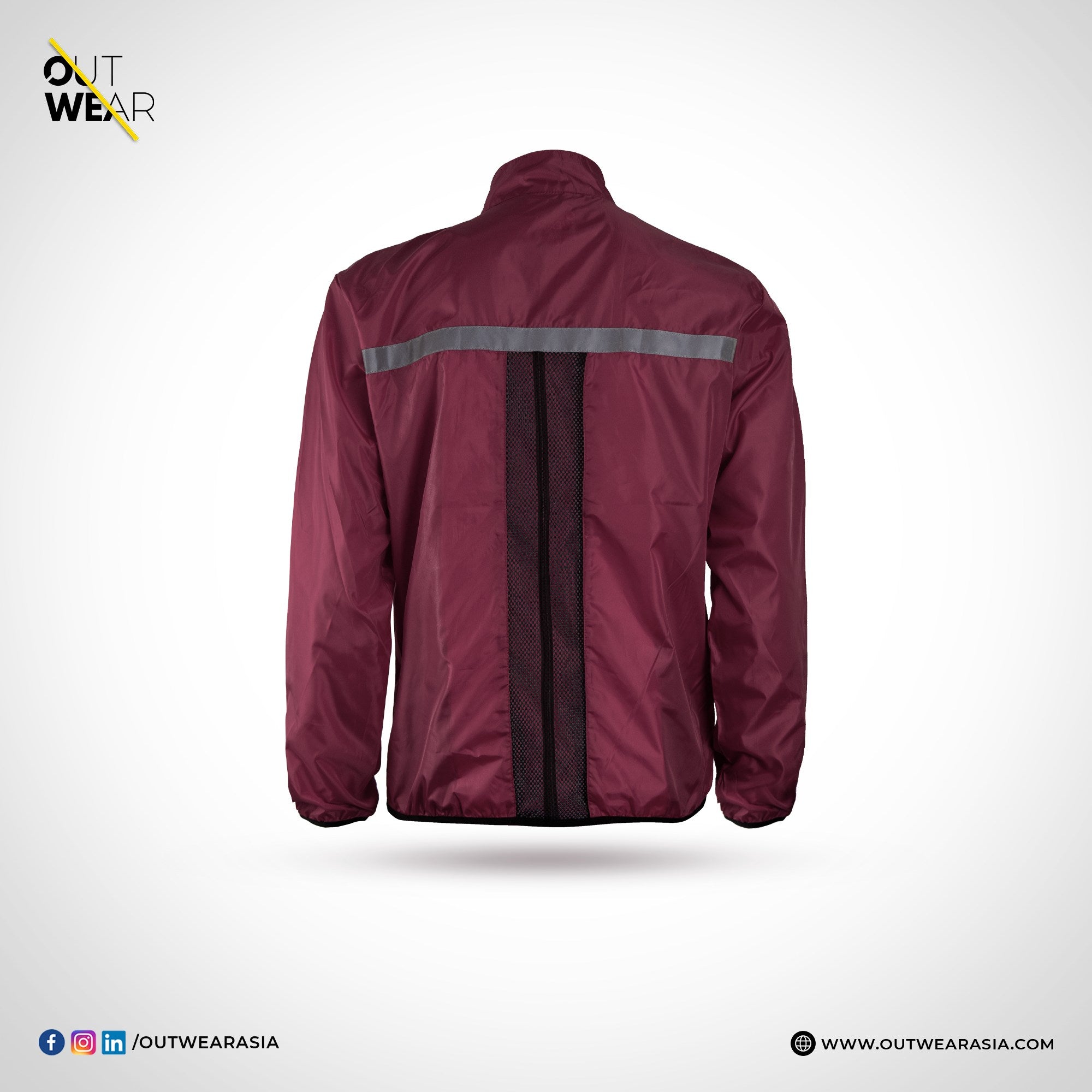 PremiuPremium Biker Windbreaker for Men’s-Maroon