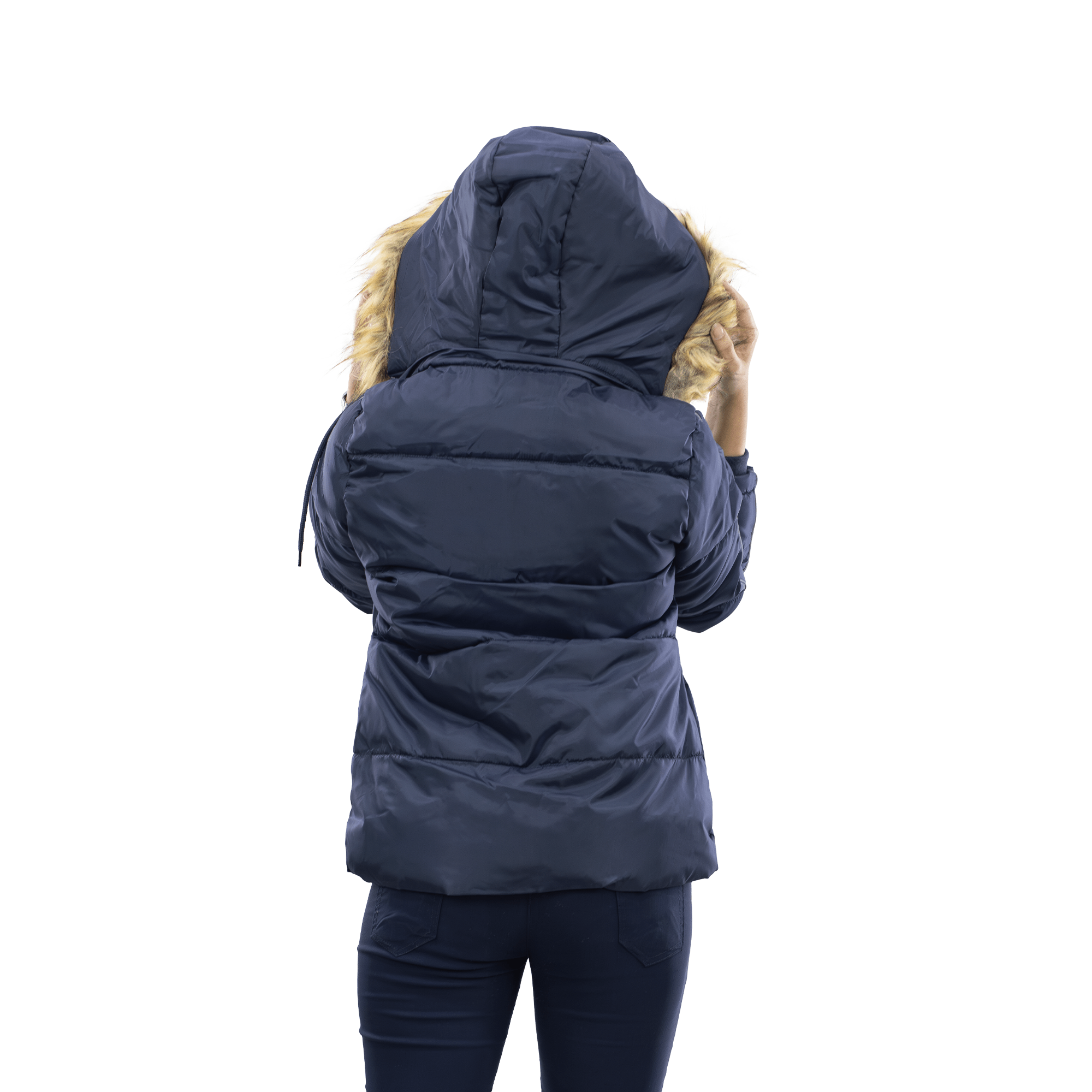 Premium Winter Ladies Jacket With Fa Hood-LIVIA NAVY