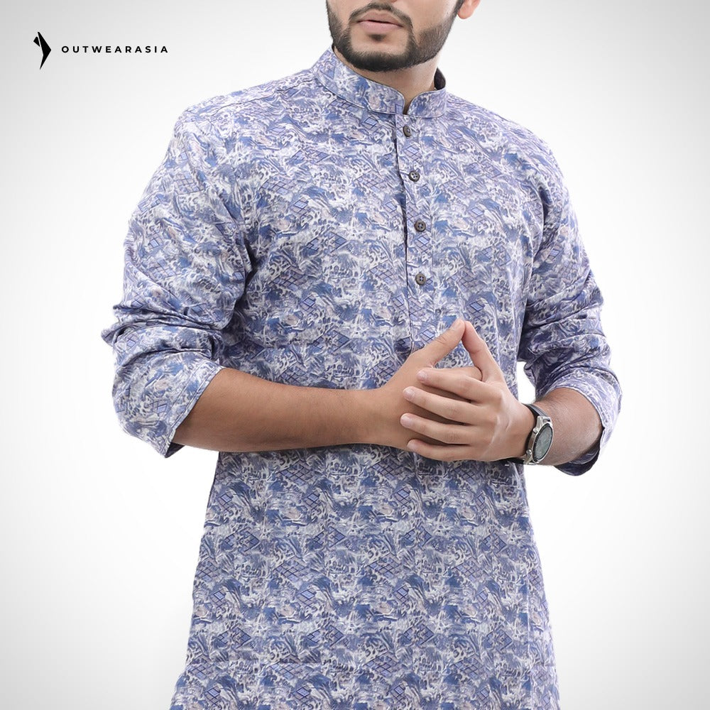 Men's Printed Premium Cotton Panjabi | Outwear - STPA