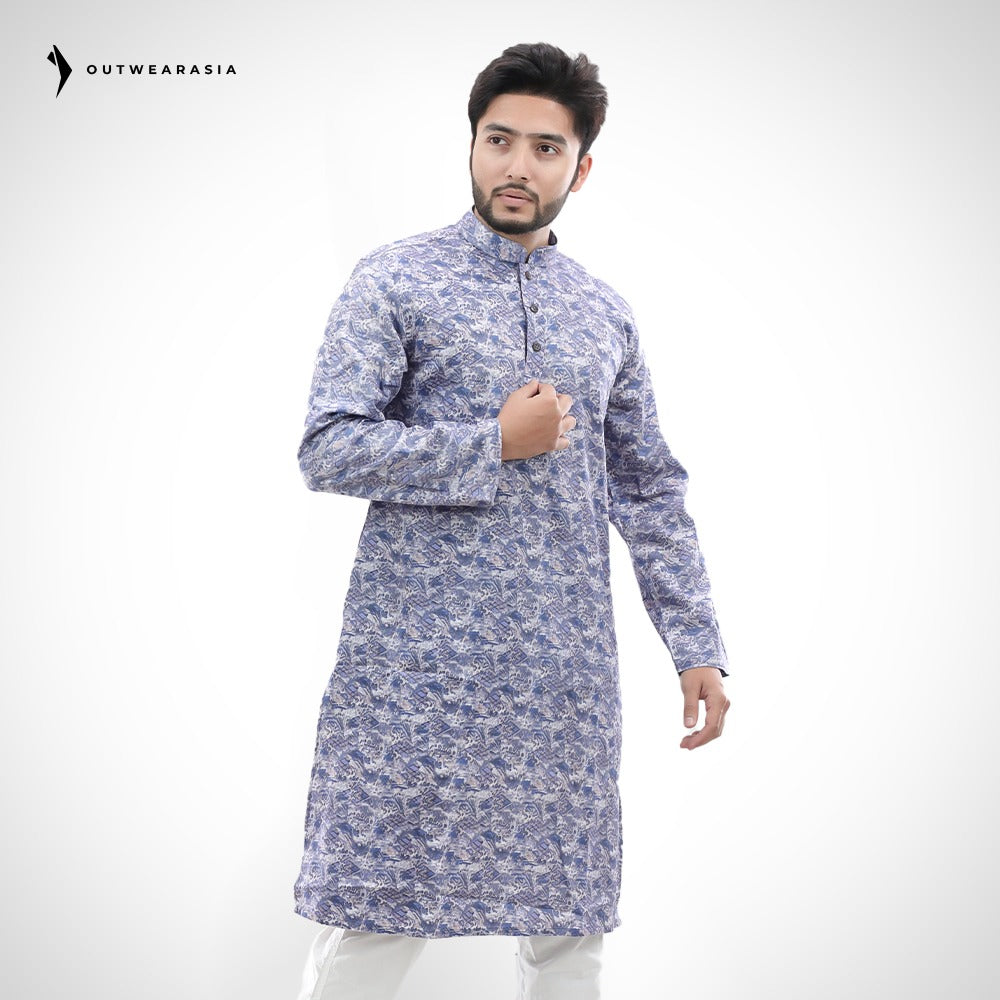 Men's Printed Premium Cotton Panjabi | Outwear - STPA