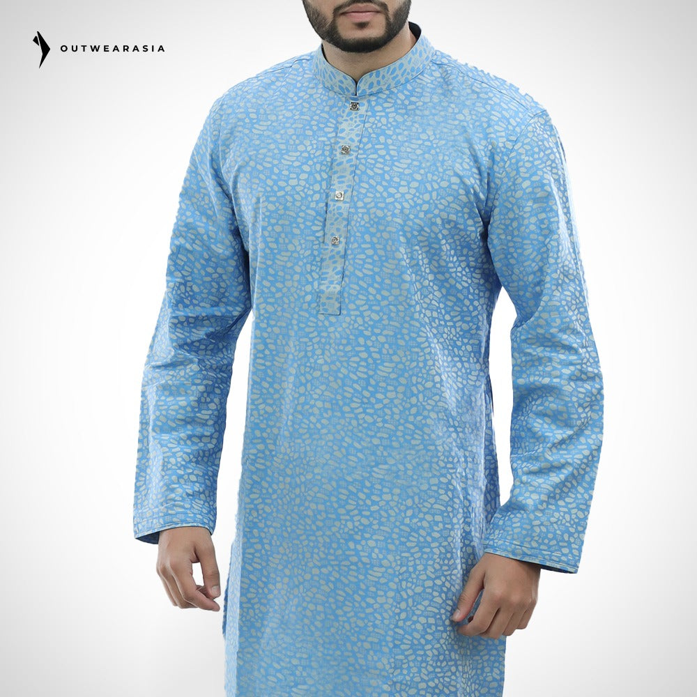 Men's Printed Jacquard Fabric Panjabi | Outwear - D24