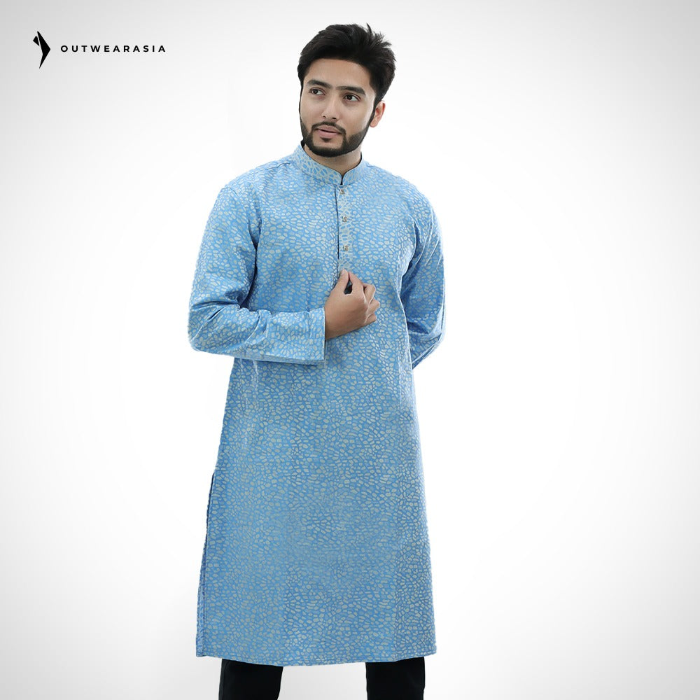 Men's Printed Jacquard Fabric Panjabi | Outwear - D24