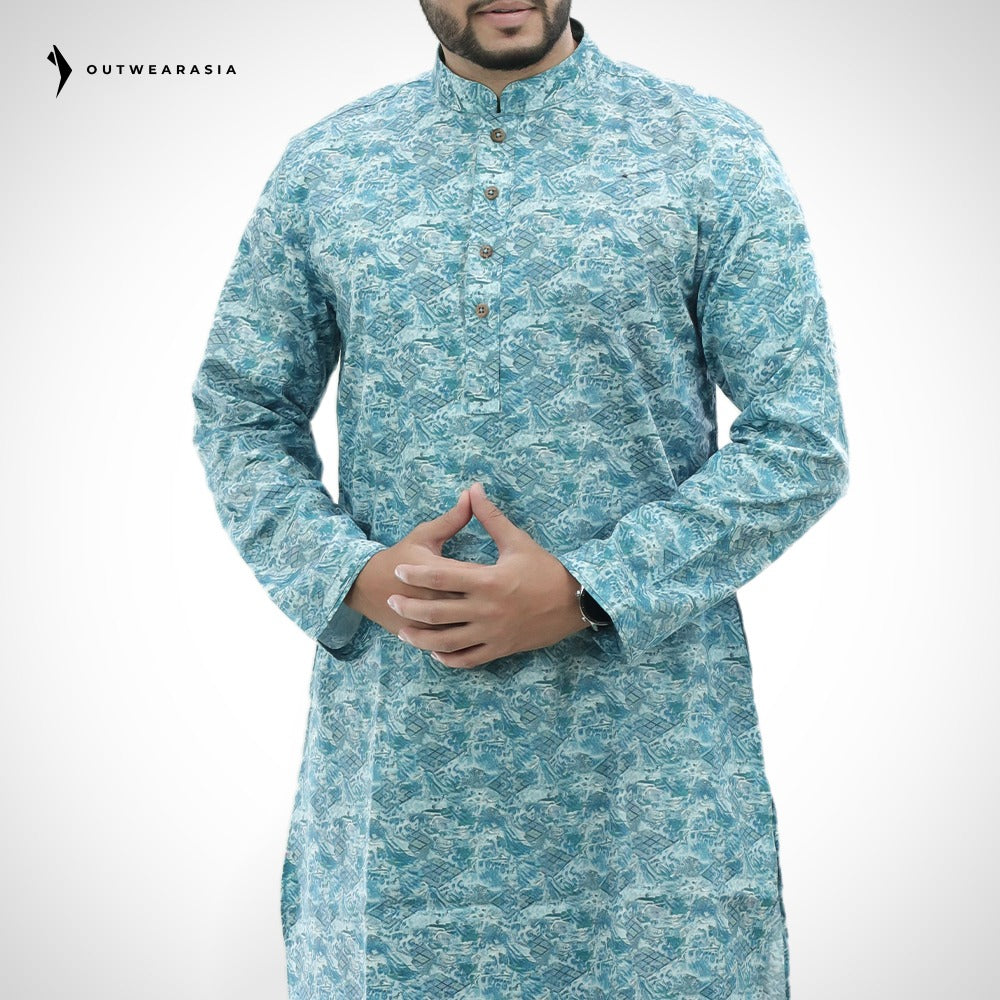 Men's Printed Premium Cotton Panjabi | Outwear - STPA