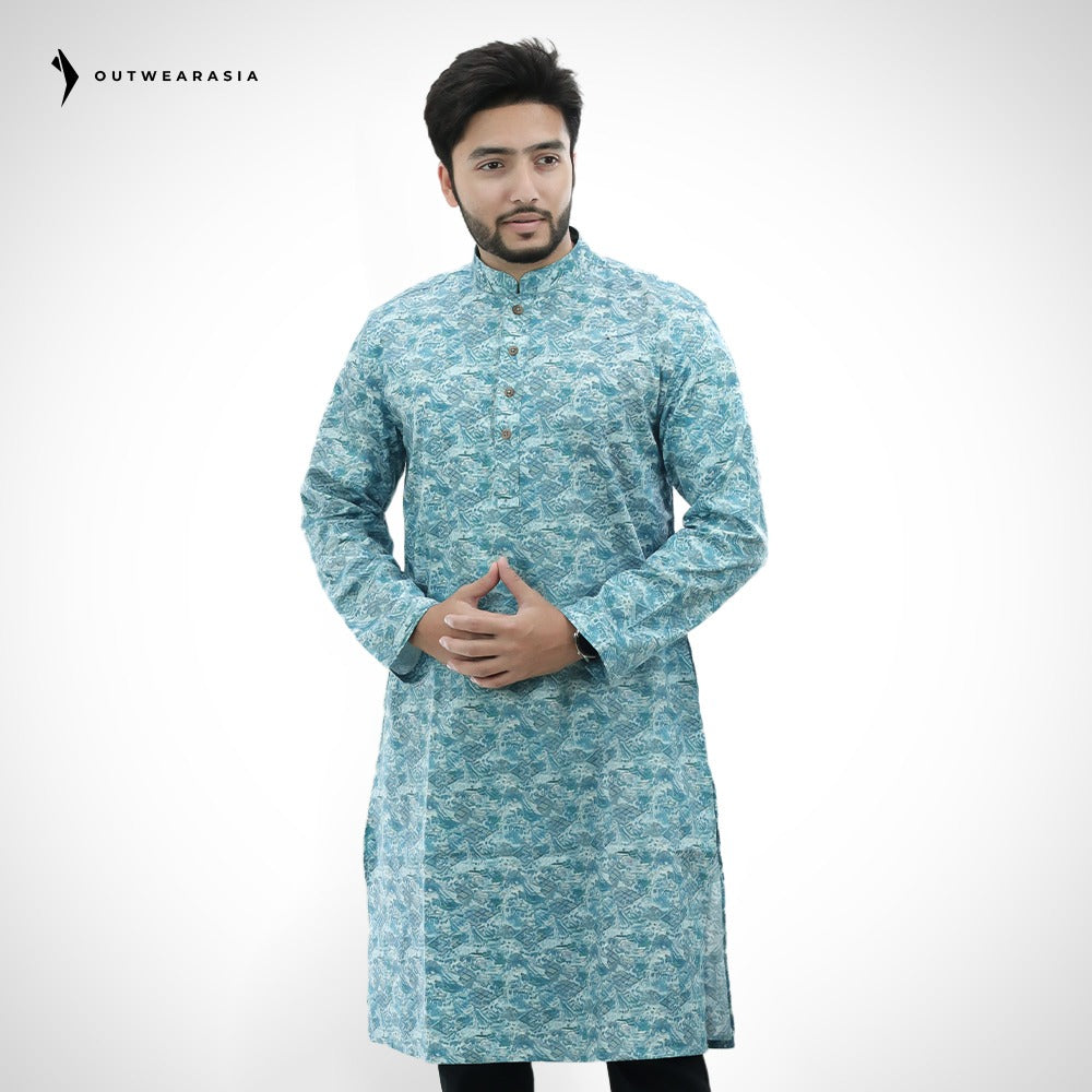 Men's Printed Premium Cotton Panjabi | Outwear - STPA
