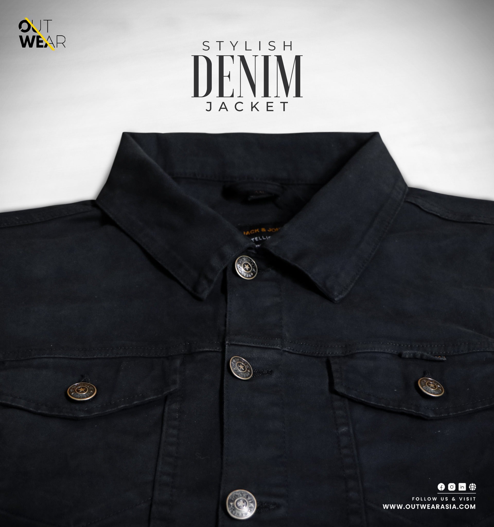 Men’s Luxurious Denim jacket – Black