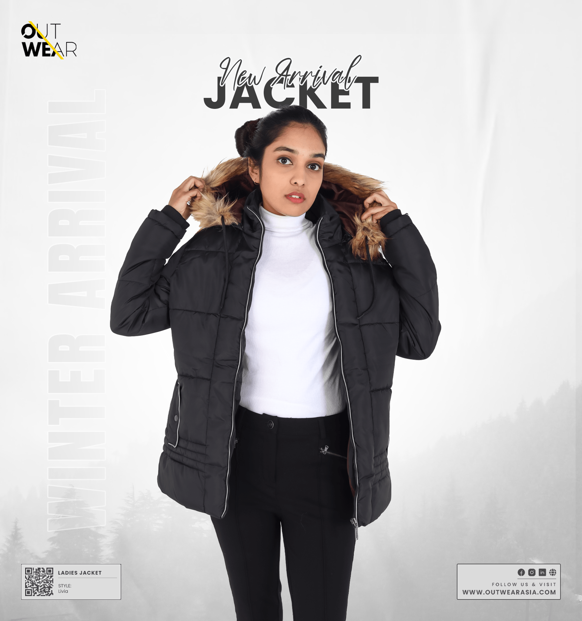 High Quality Premium Winter Jacket-LIVIA BLACK