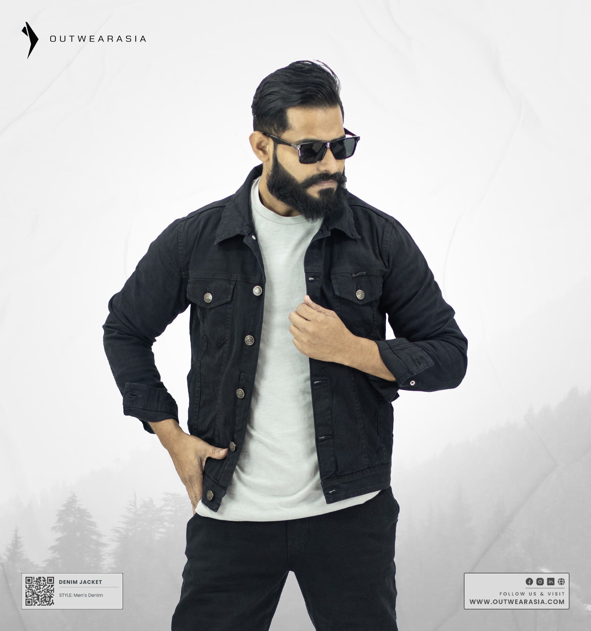 Men’s Luxurious Denim jacket – Black