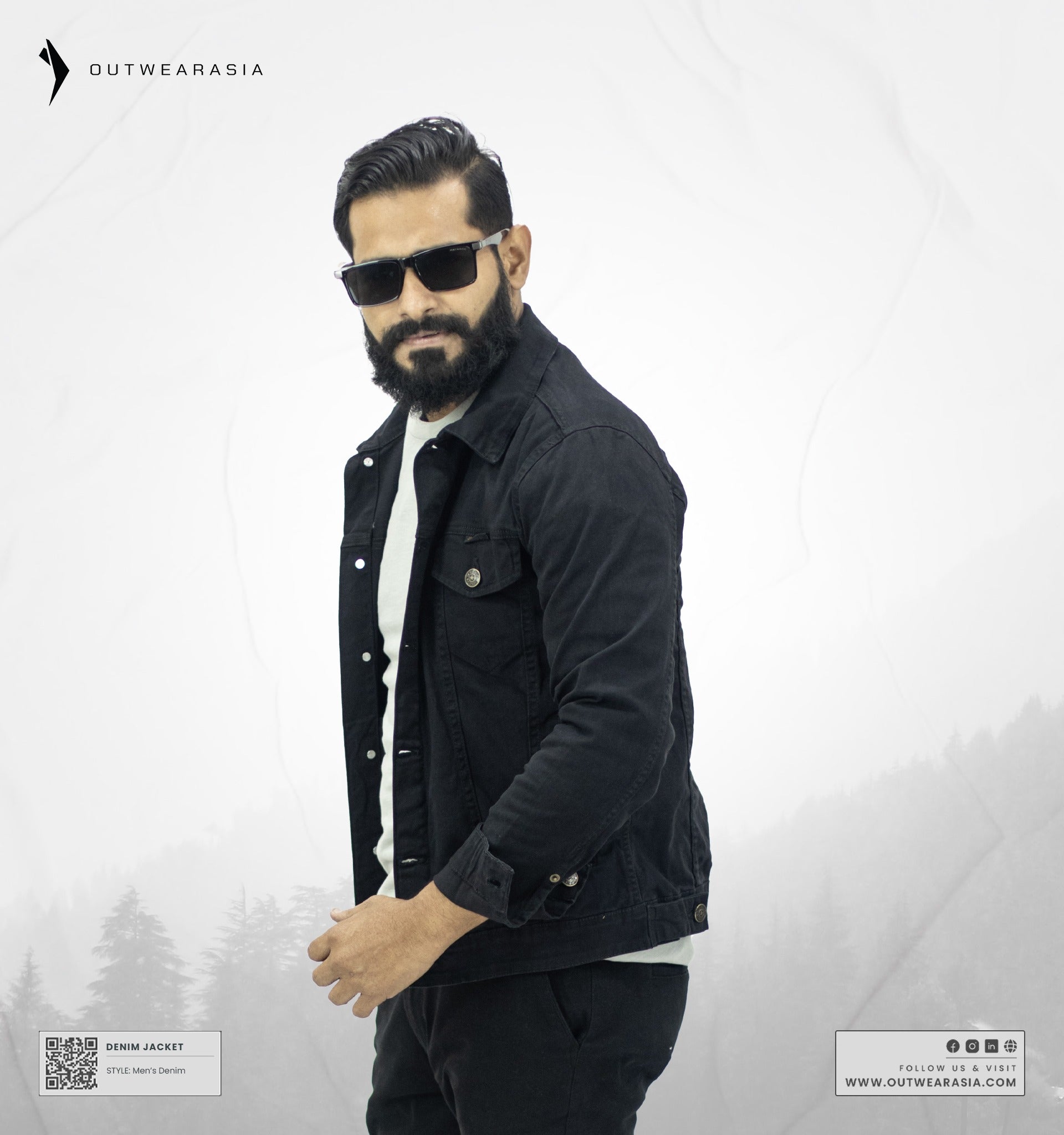 Men’s Luxurious Denim jacket – Black
