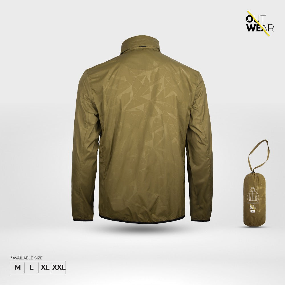 Windbreaker Travel Jacket with Portable Bag-Olive Green