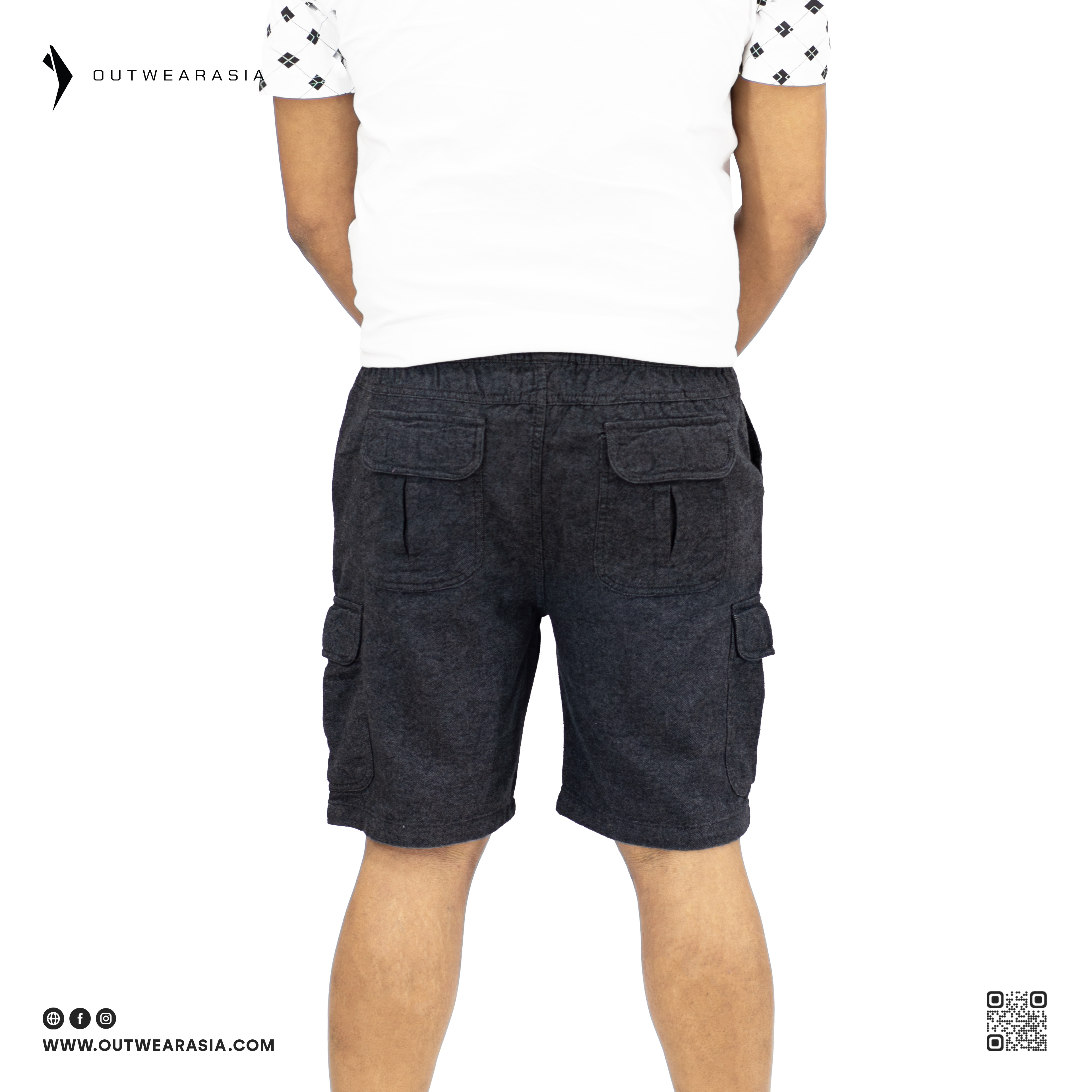 Men's Cargo Shorts Pant Multi Pocket_Black | Outwear