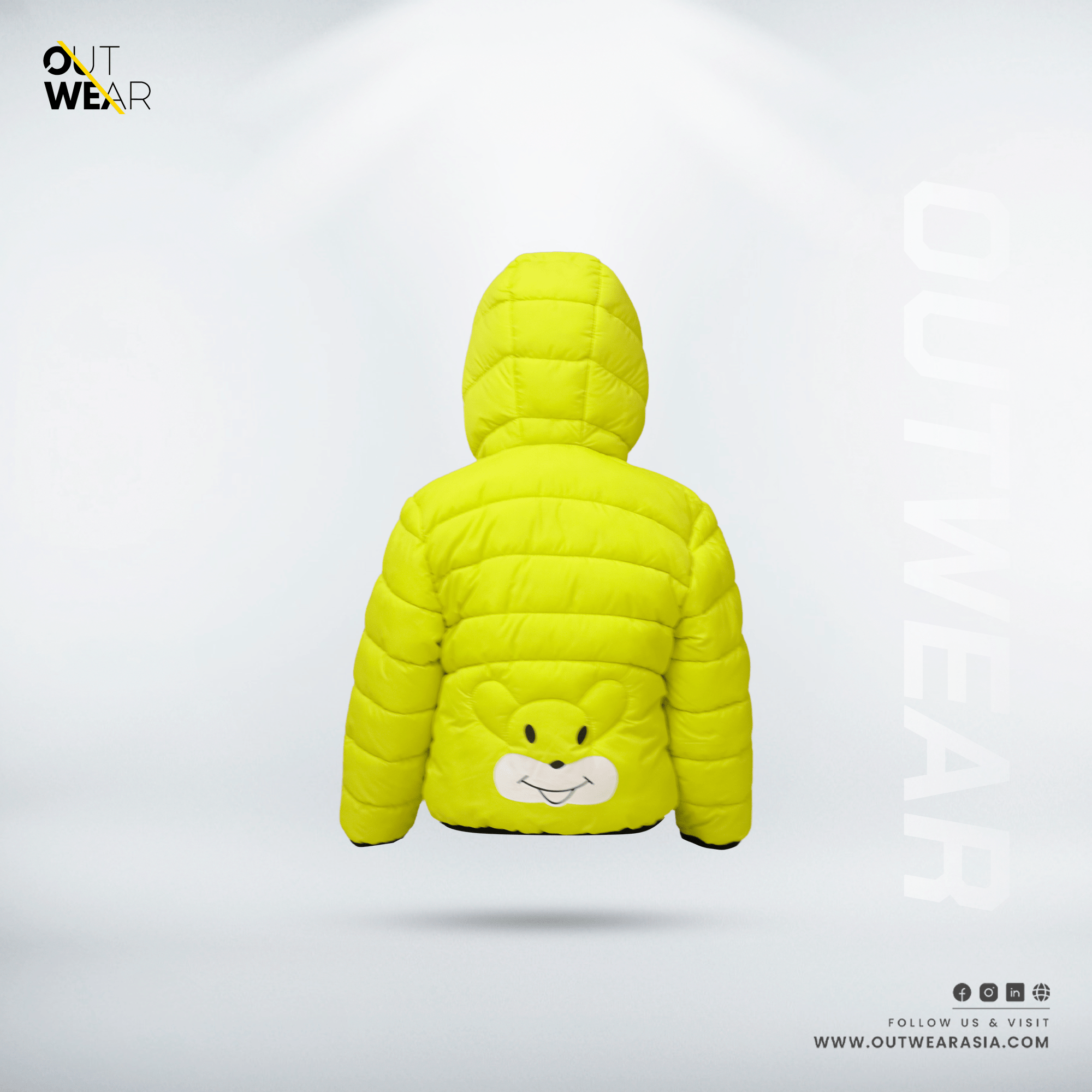Kid's High Quality Premium Jacket Bear Face - Toddler_Neon
