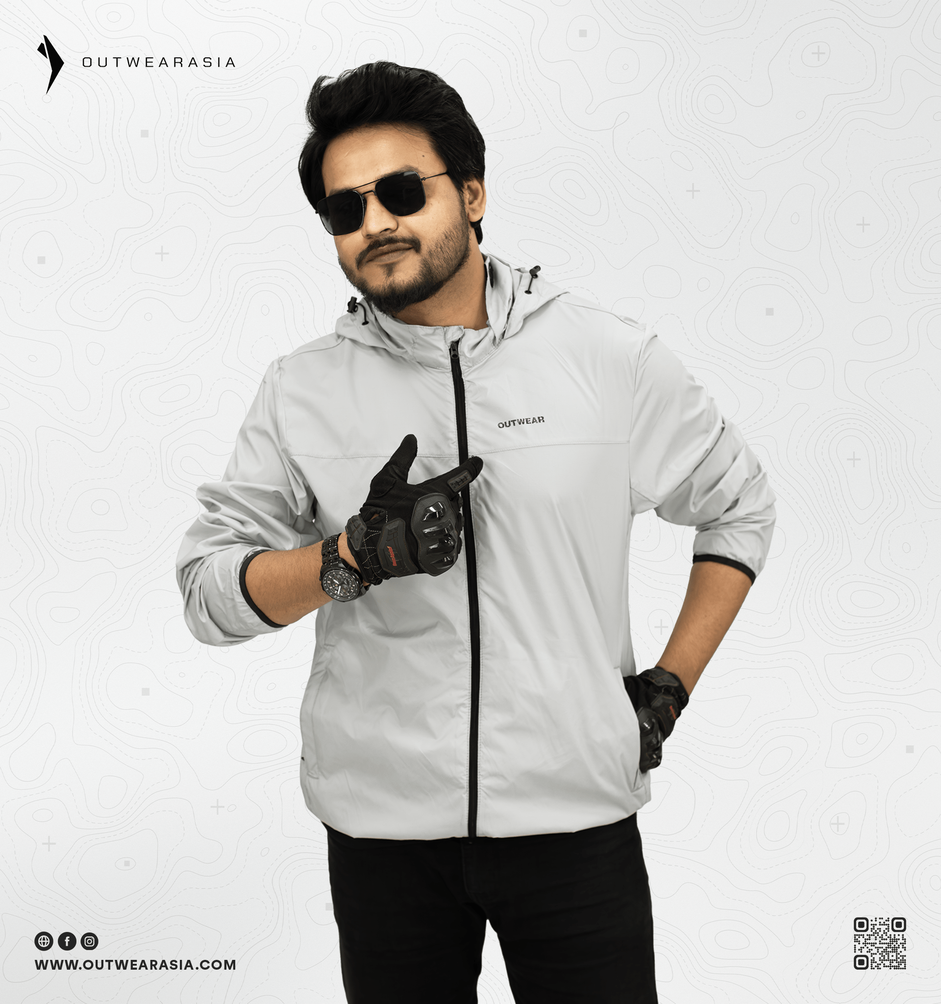 Windbreaker Travel Jacket with Portable Bag
