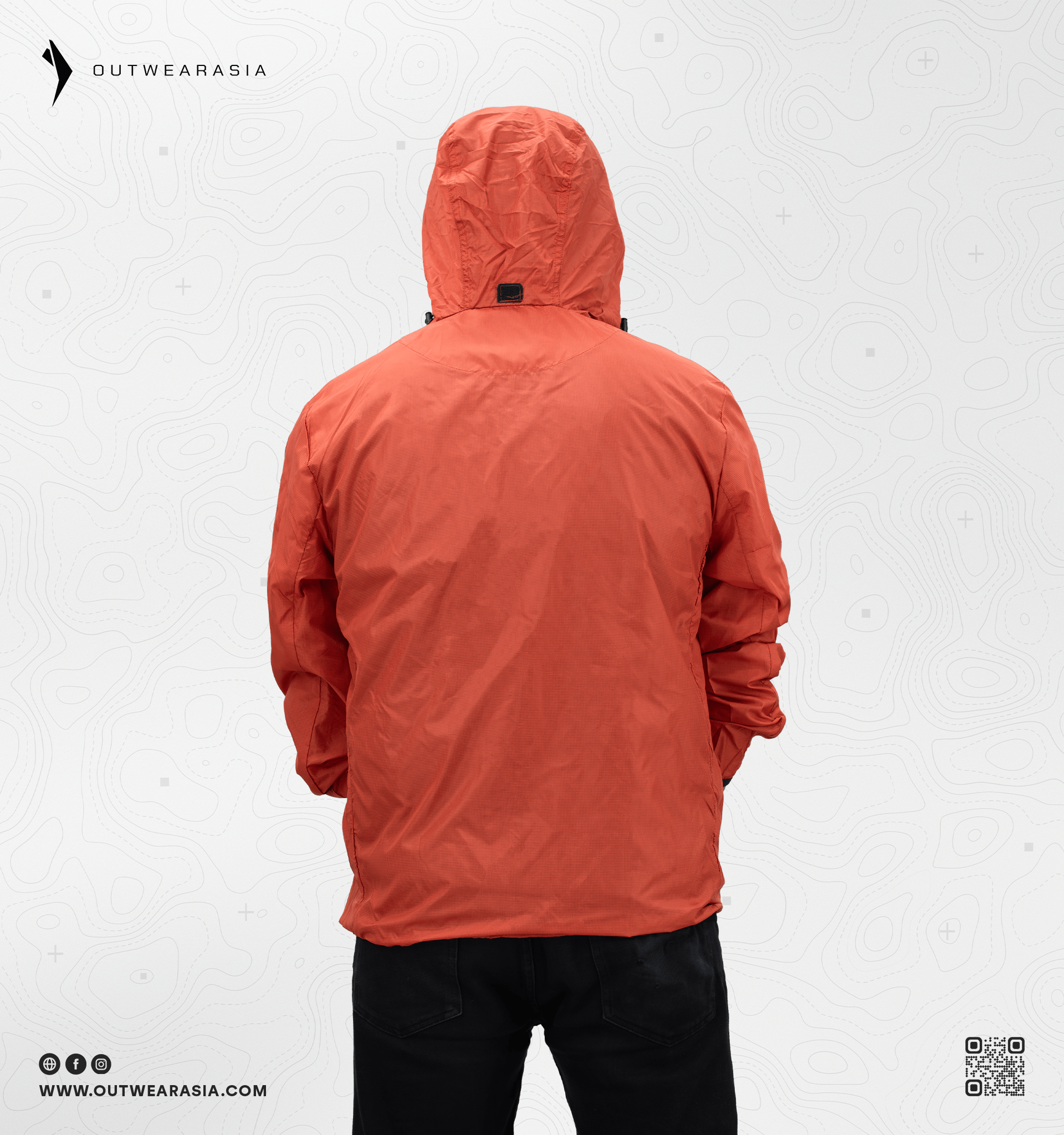 Windbreaker Travel Jacket with Portable Bag -Orange