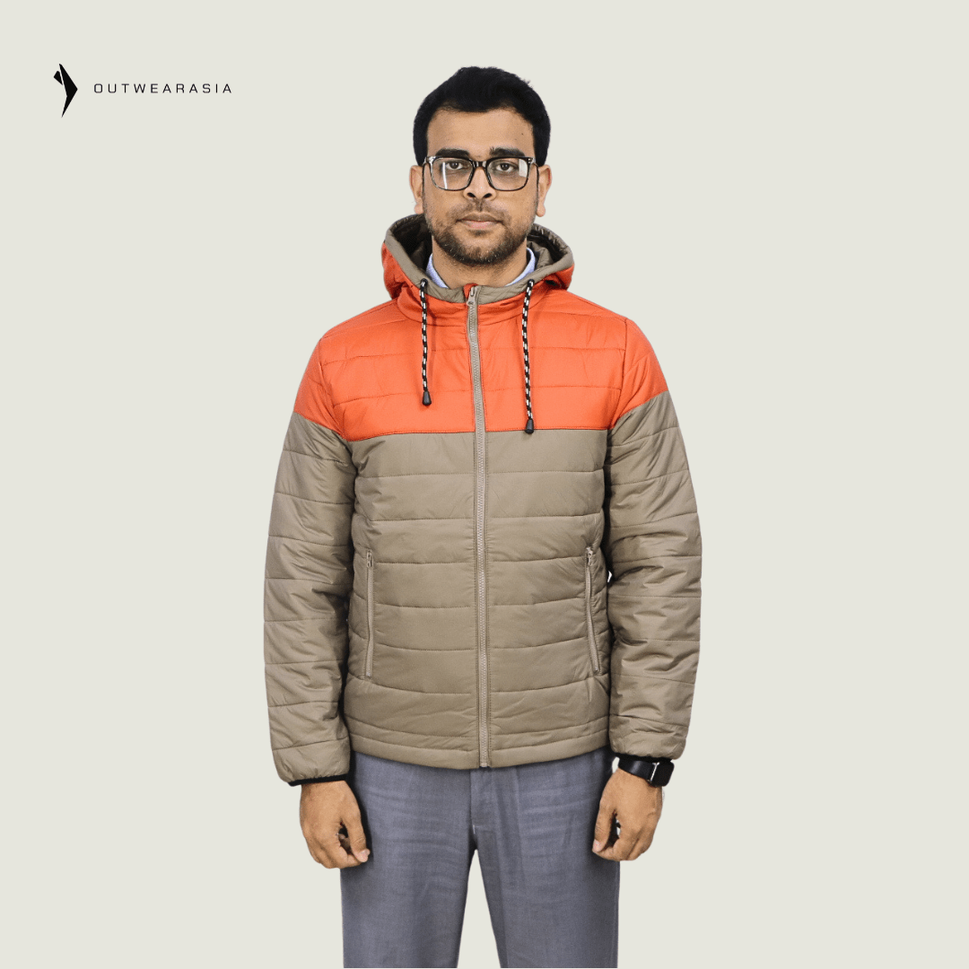 Men’s High Quality Premium Padded Jacket SDV- Grey Orange
