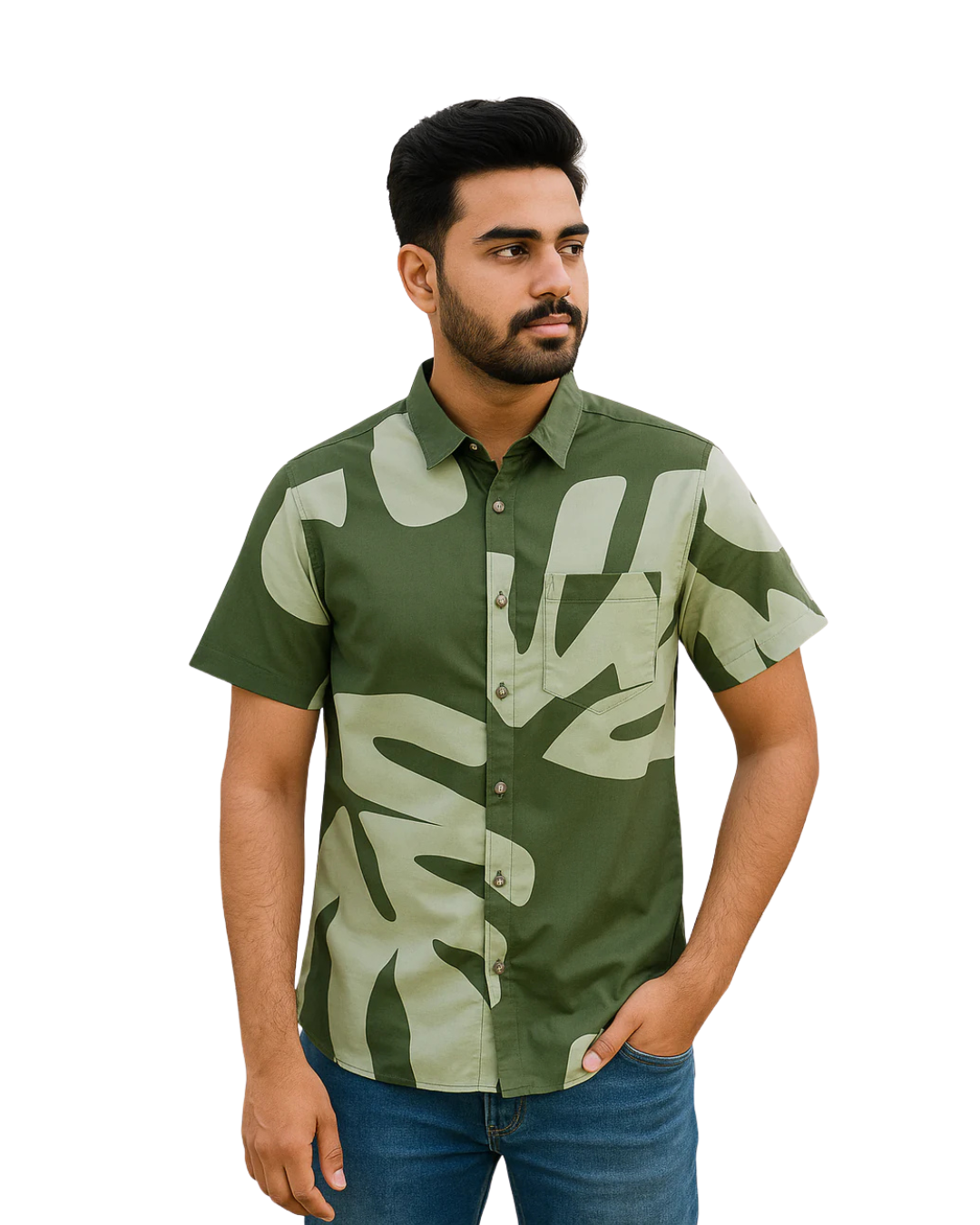 Men’s Short Sleeve Shirt – Olive Green