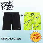 SwimShorts Special Combo Offer black and Neon Print 2 pcs