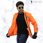 Premium Biker Windbreaker for Men’s - Windy Orange