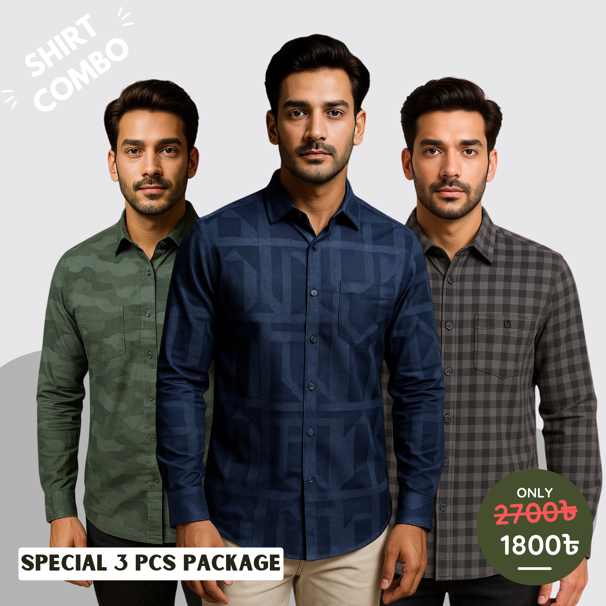 Special Full Sleeve Shirt 3Pcs Combo -1