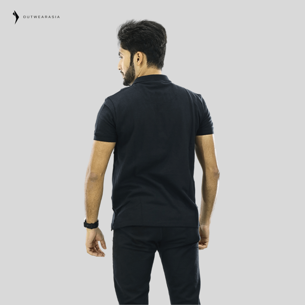 Outwear Premium PK Cotton Polo - A1- Jet Black