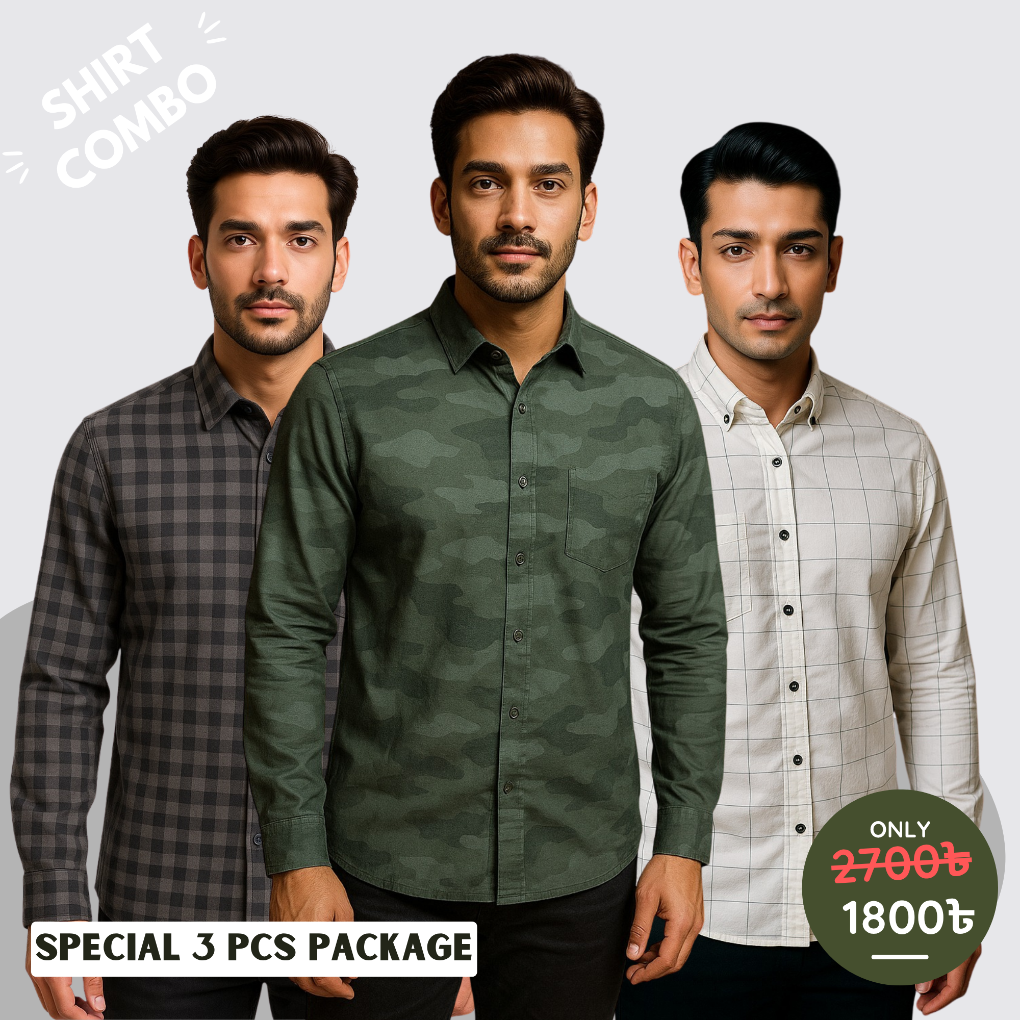 Special Full Sleeve Shirt 3Pcs Combo -3