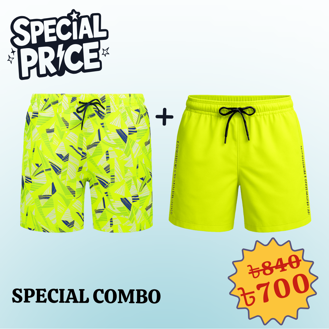 SwimShorts Special Combo Offer Neon and Neon Print 2 pcs