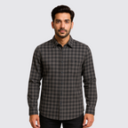 Stylish Gents Full Sleeve Check Shirt – Black