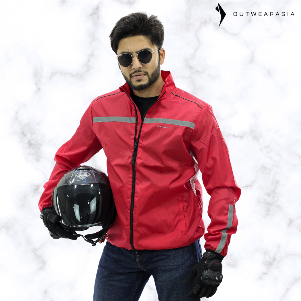 Premium Biker Windbreaker for Men’s - Windy Red