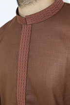 Men’s Brown Clssic Embroidered Punjabi Taqwdeer-3