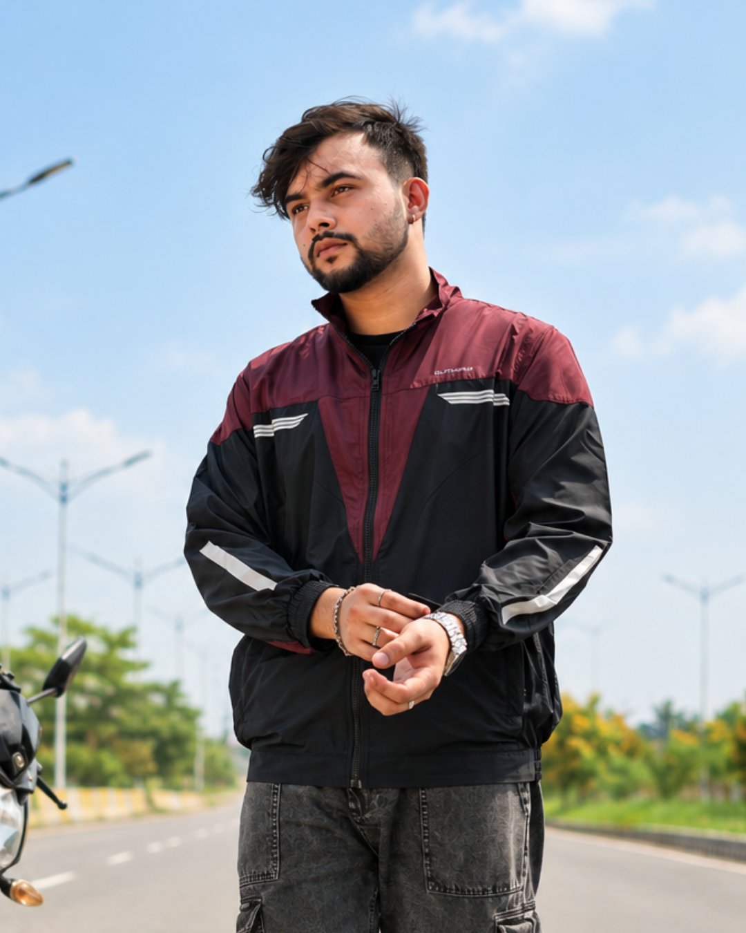 Biker Windbreaker Typhoon -Maroon