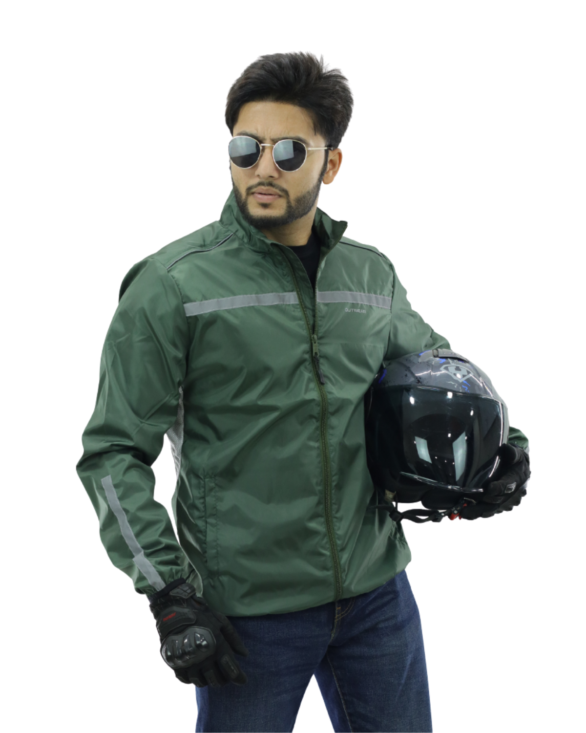 Premium Biker Windbreaker for Men’s - Windy Olive