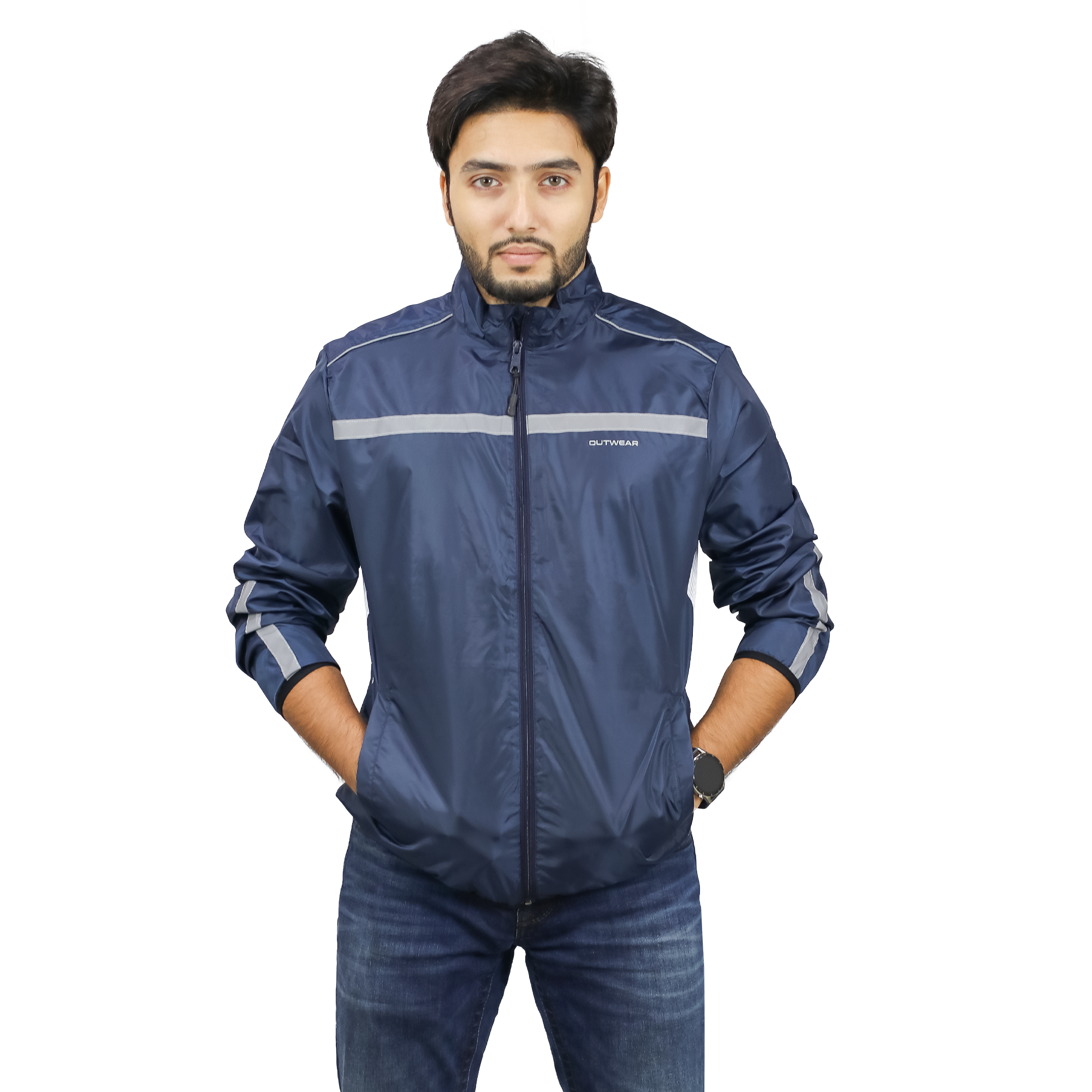 Premium Biker Windbreaker for Men’s - Windy Navy