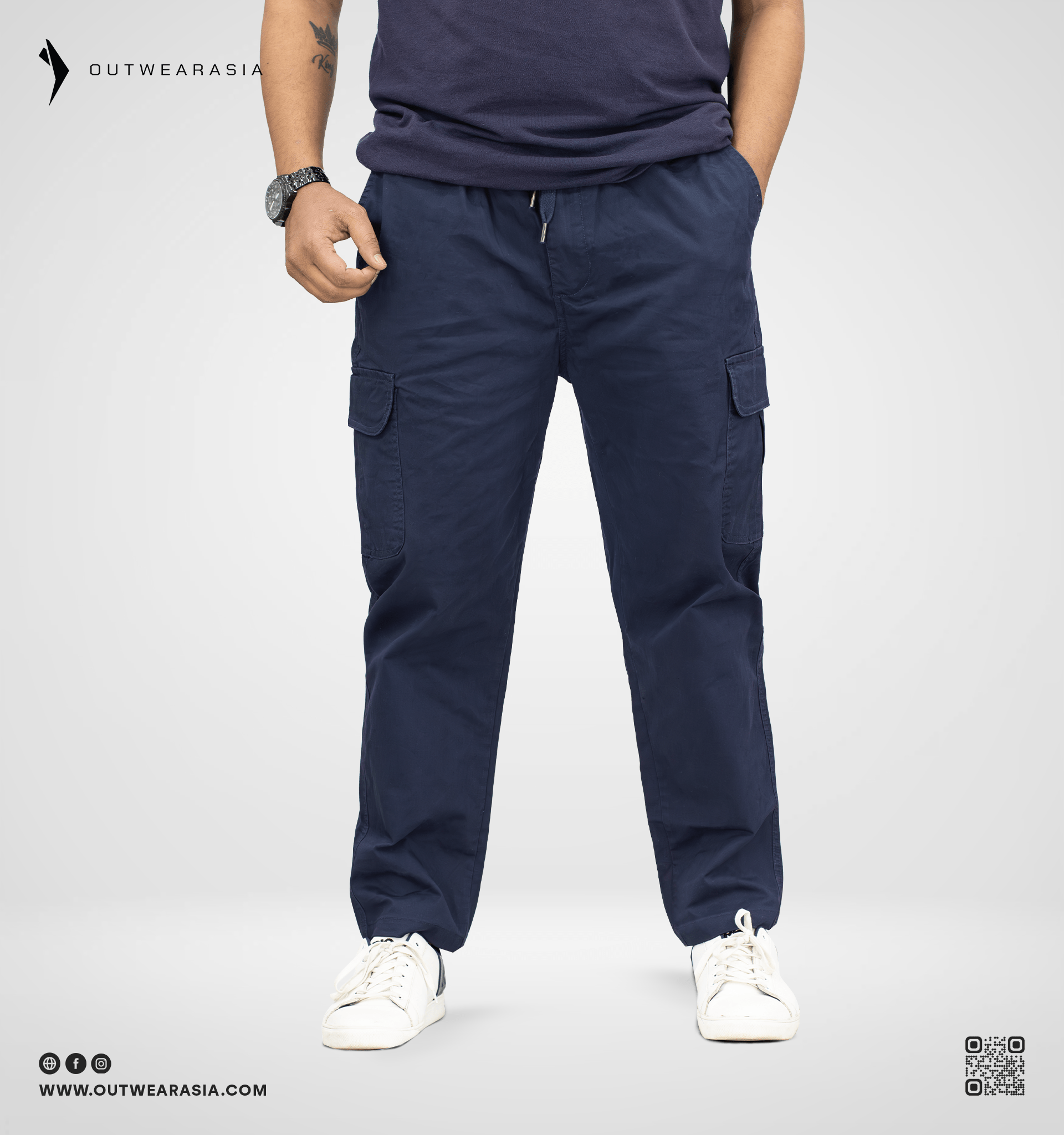 Outwear- Premium Man's Long Cargo Pant- Pizza Italian
