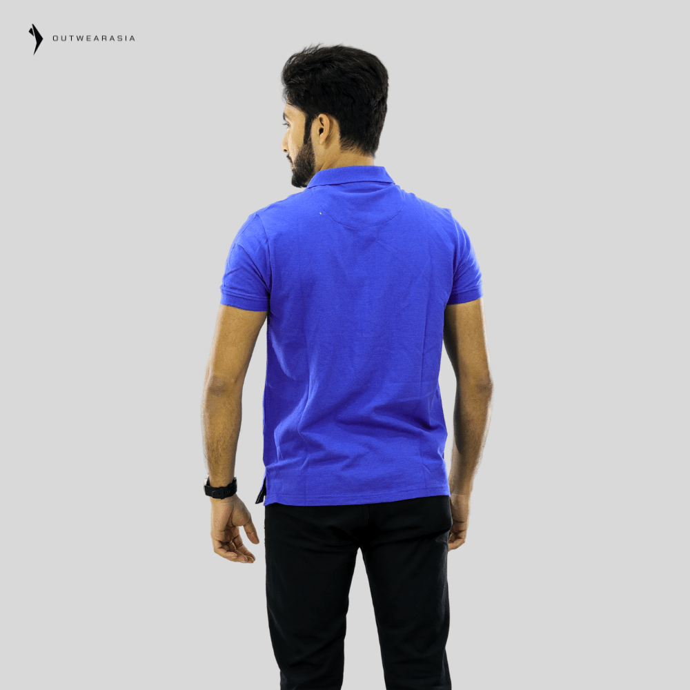 Outwear Single Jersey Knitted Cotton Polo -A1 Azure Blue