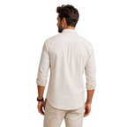 Men's White Check Shirt - Full Sleeve Cotton Casual Shirt
