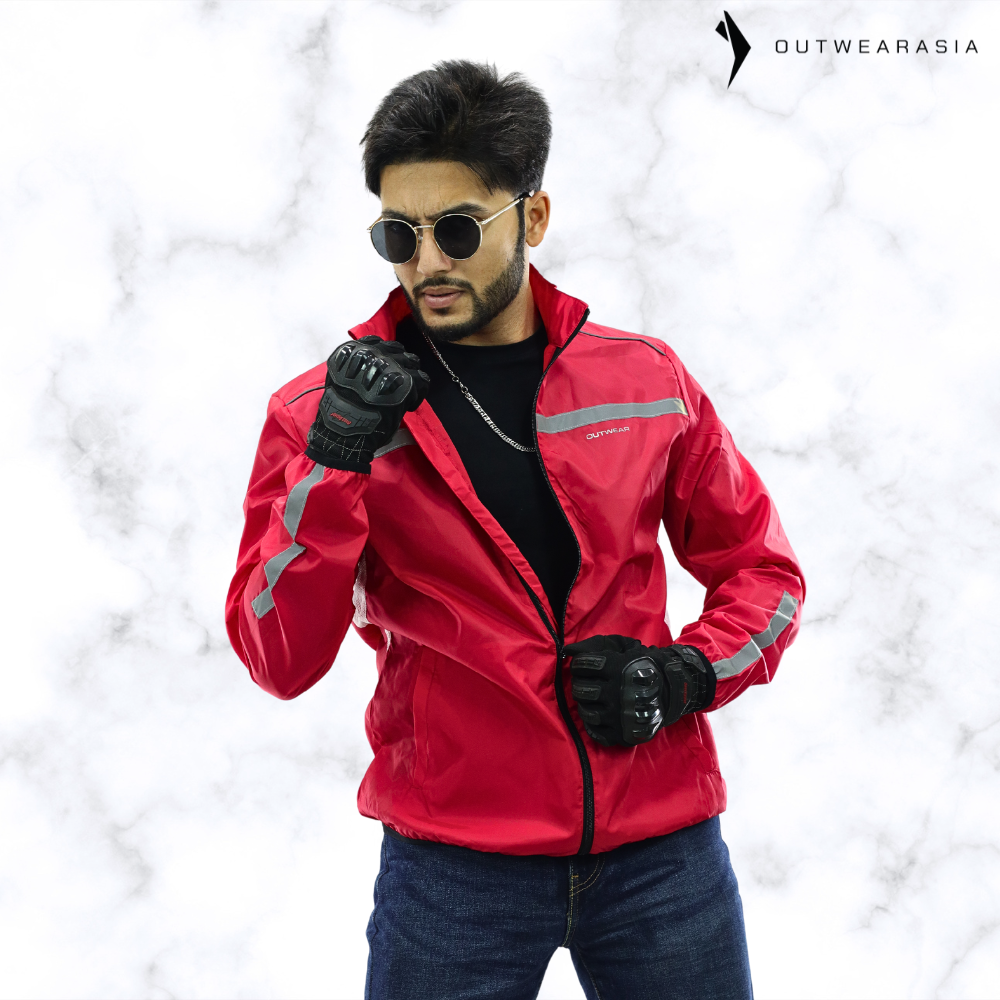 Premium Biker Windbreaker for Men’s - Windy Red