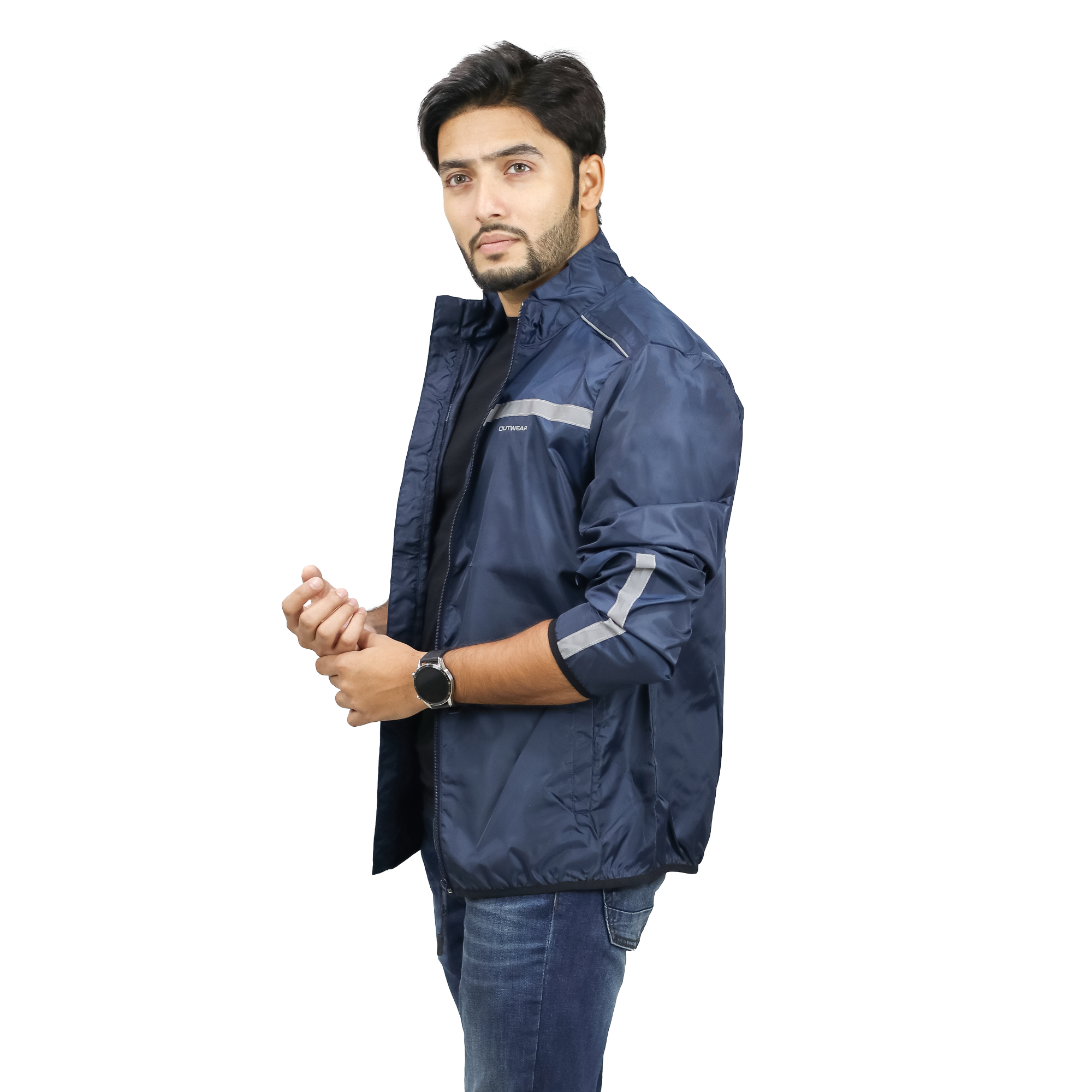 Premium Biker Windbreaker for Men’s - Windy Navy