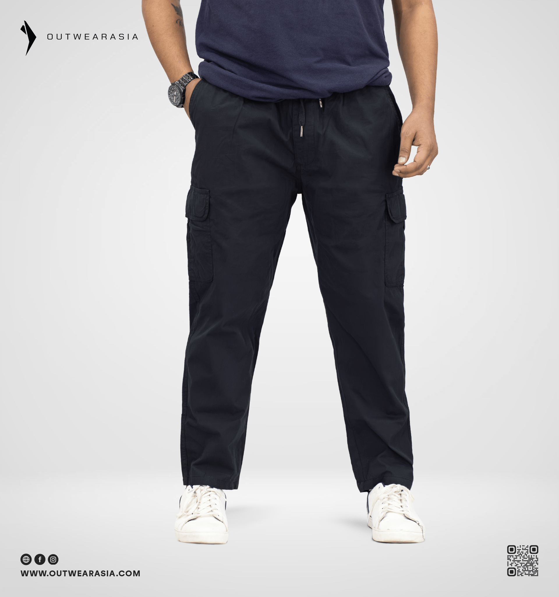 Outwear- Premium Man's Long Cargo Pant- Pizza Italian
