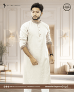 Outwear Men's Exclusive Embroidered Cotton Panjabi- D29