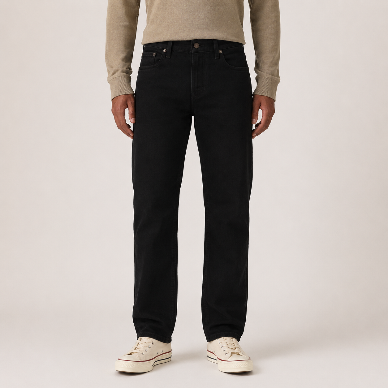 Classic Black Straight-Fit Jeans
