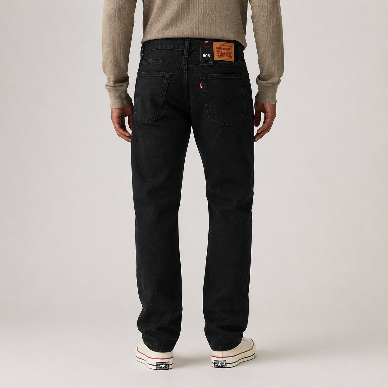 Classic Black Straight-Fit Jeans