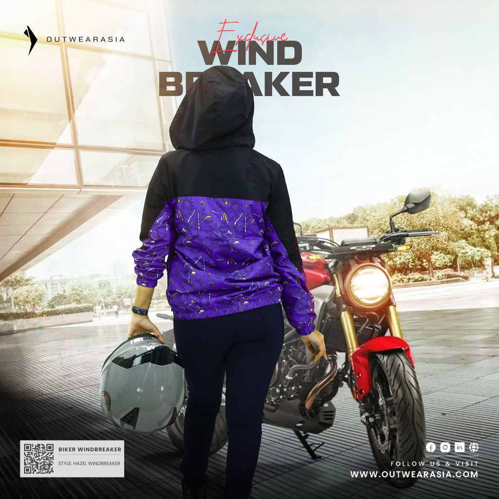 Outwear Ladies High Quality Premium Windbreaker For Lady Biker Hazel-Pearly Purple