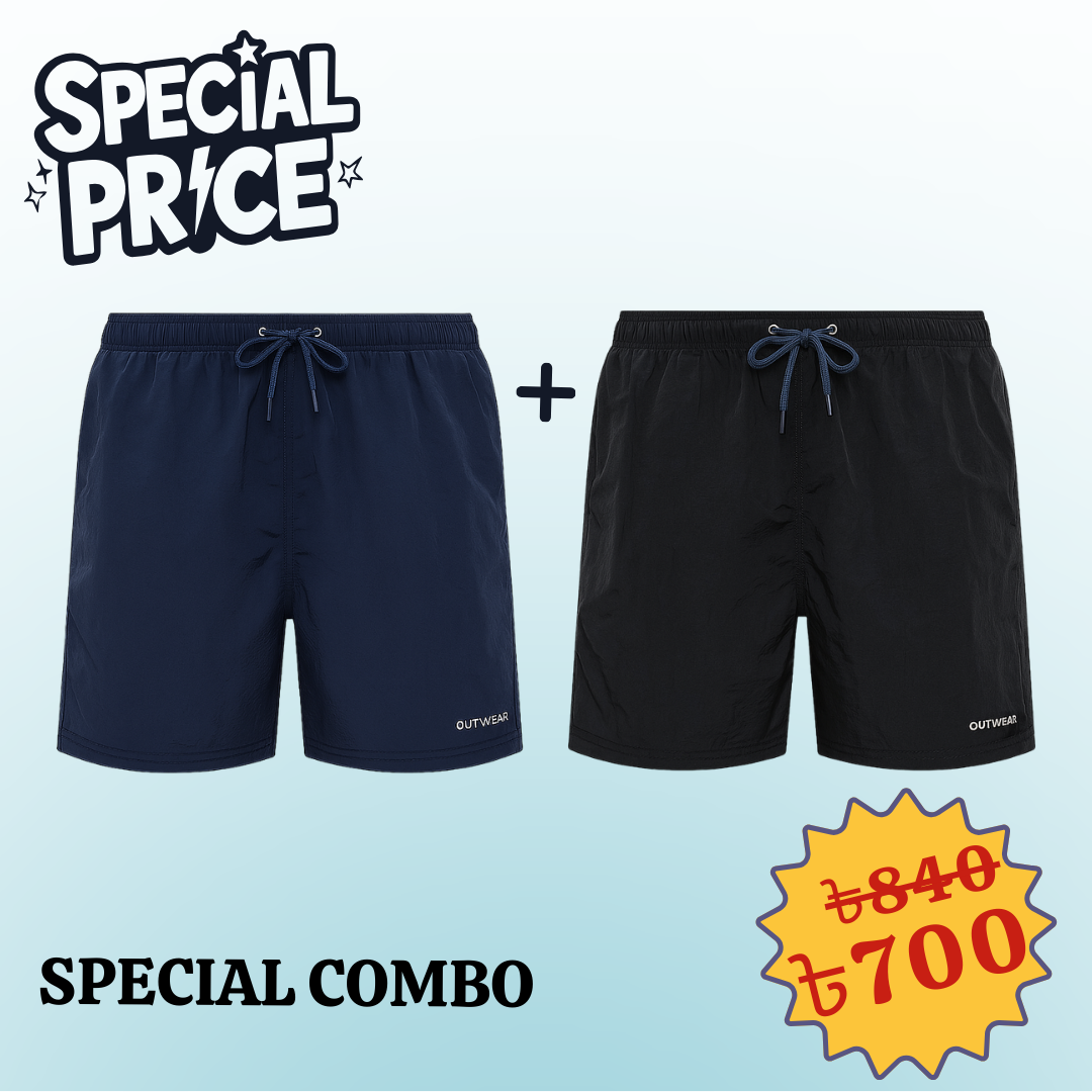 Swim Shorts Black And Navy  2pcs Combo