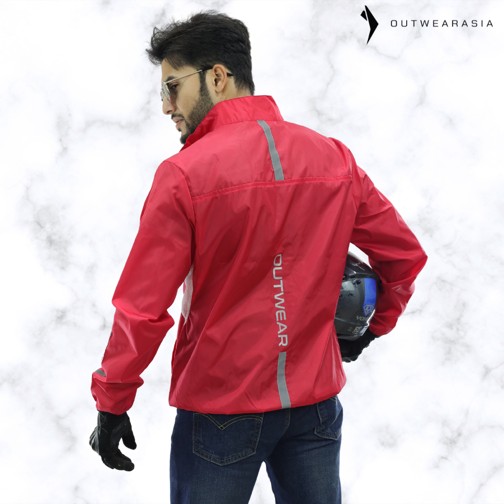 Premium Biker Windbreaker for Men’s - Windy Red