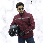 Premium Biker Windbreaker for Men’s - Windy Maroon